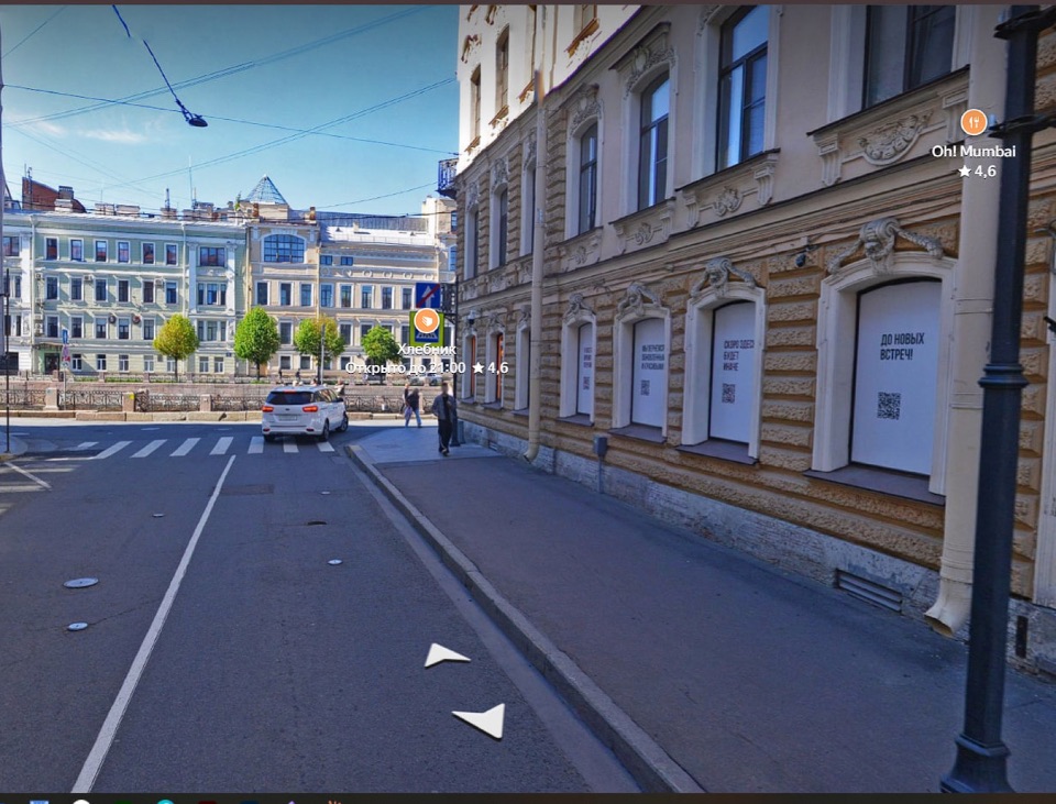 Карта: ресторан в центре Санкт-Петербурга